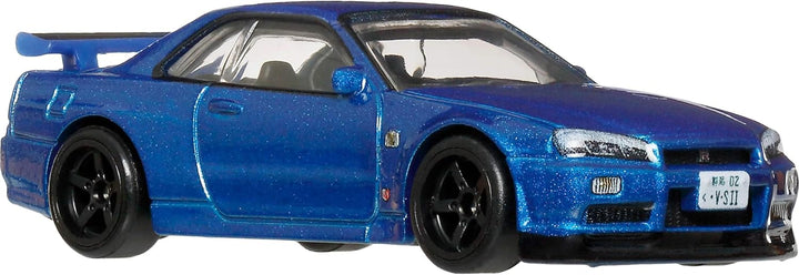 Hot Wheels Premium Car Culture Spielzeugauto im Massstab 1:64 Druckguss Nissan Skyline R34 GTR Zeitl