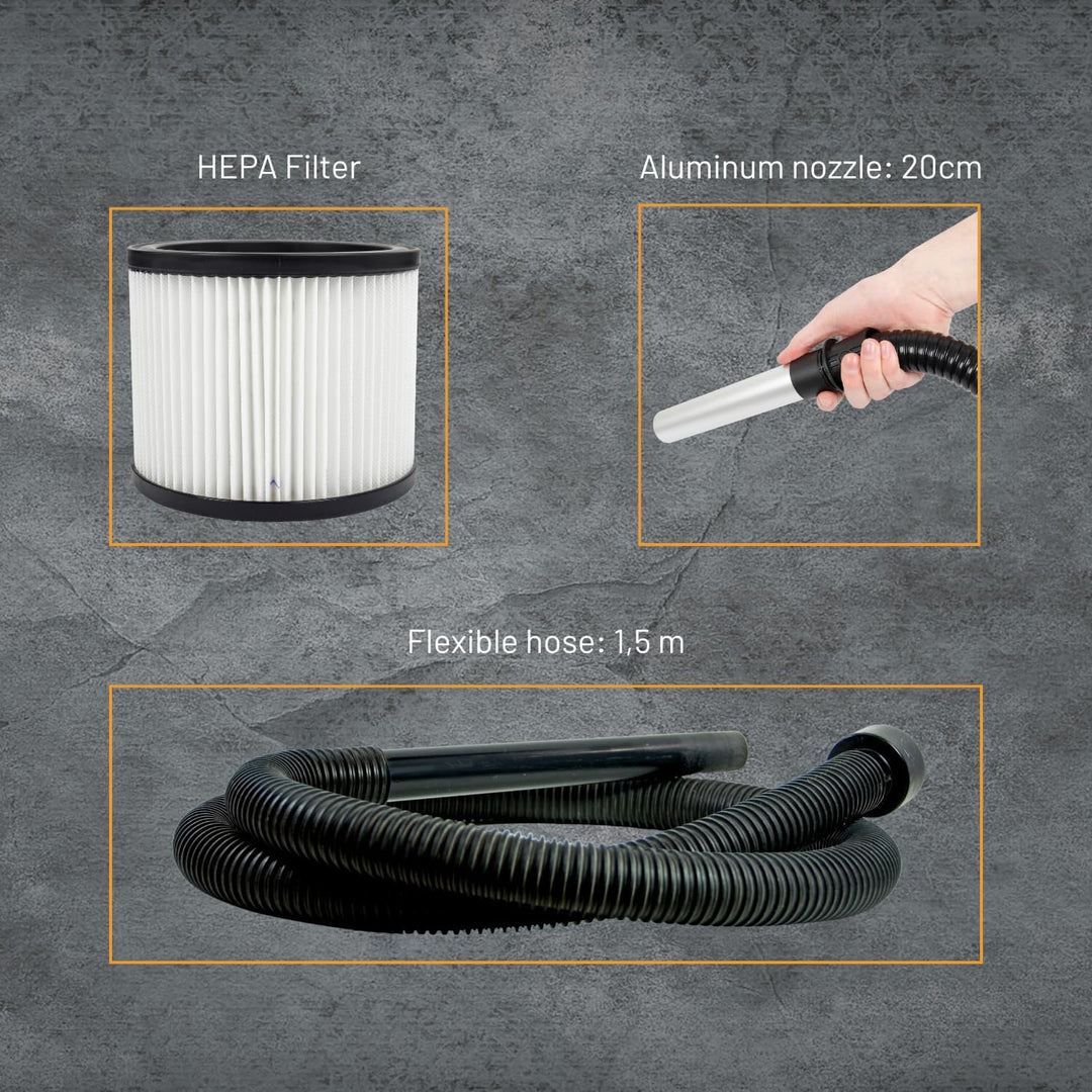 Boxer® Zyklon-Aschesauger 18L | 1000W Motor | HEPA-Filter | Zyklon-Technologie, L