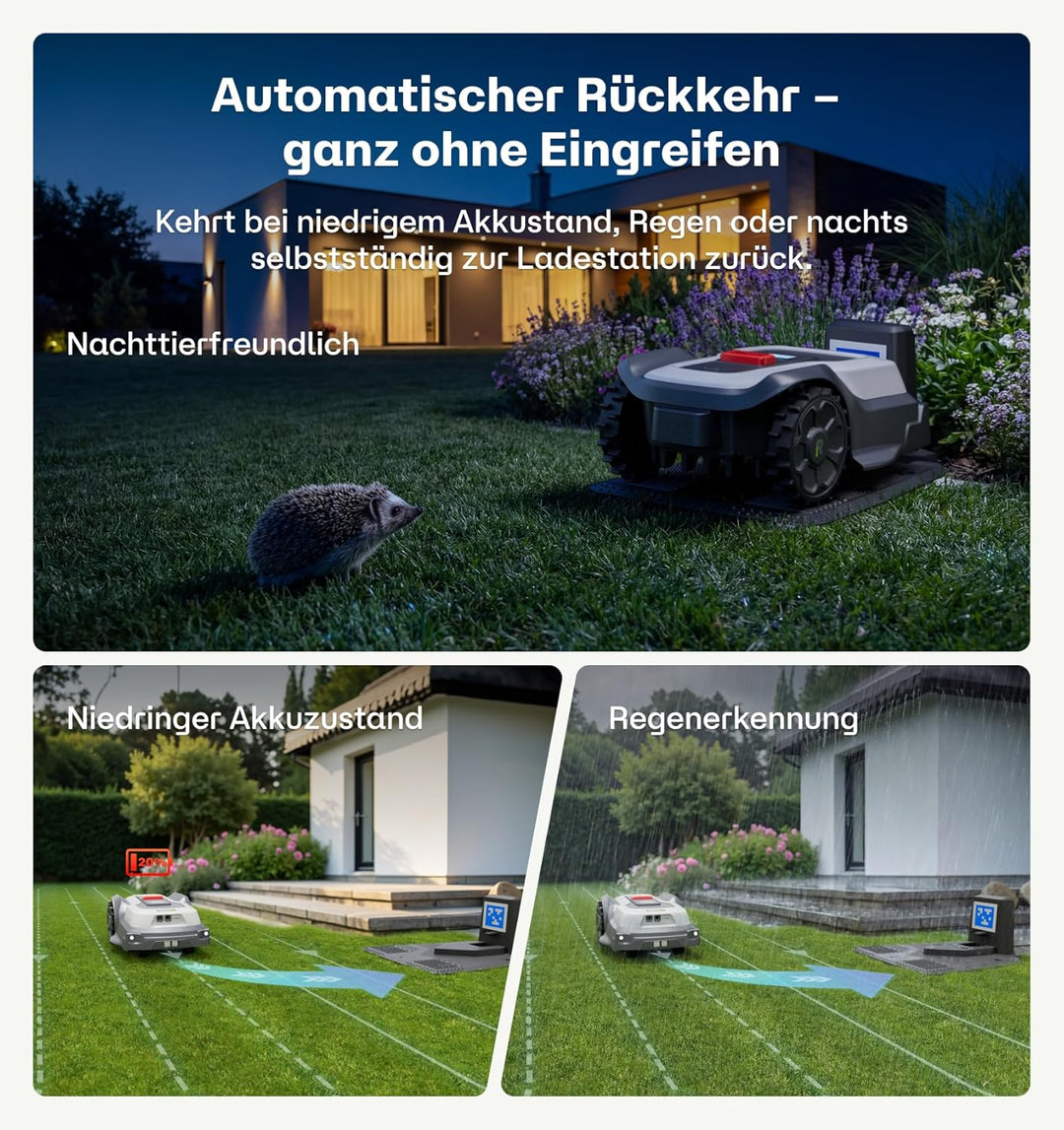 T600 Mähroboter ohne Begrenzungskabel für 800㎡, RTK Gesteuerter Rasenmäher Roboter, Automatische u.