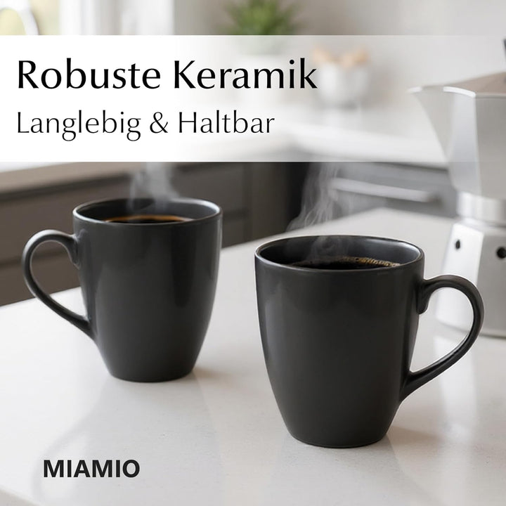 MIAMIO - 6 x 350 ml Kaffeetassen/Kaffeebecher Set - Tassen Set 6er Modern - Le Papillon Kollektion S