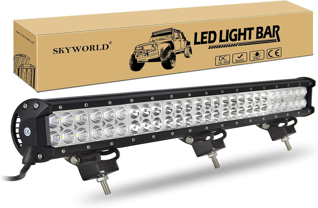 SKYWORLD LED Arbeitsscheinwerfer Bar 25 zoll 64cm 162W Zusatzscheinwerfer 12V 24V Auto Scheinwerfer