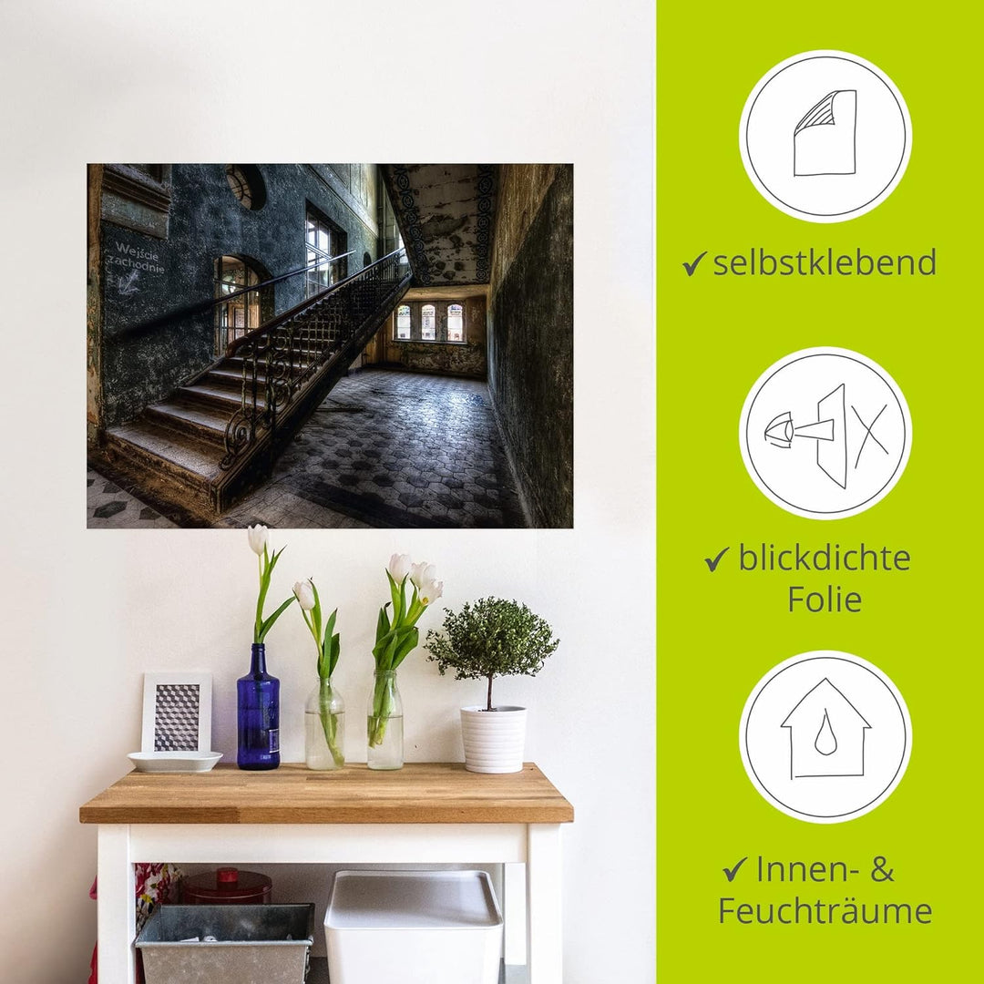 ARTland Wandbild selbstklebende Vinylfolie 80x60 cm Lost Places Ruinen Architektur Gebäude Altbau Mo