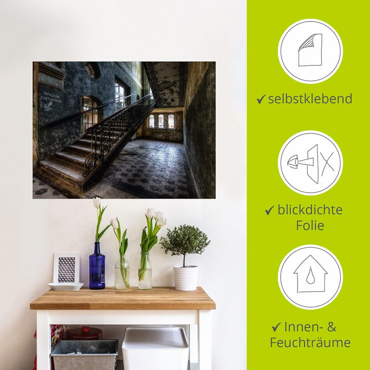 ARTland Wandbild selbstklebende Vinylfolie 80x60 cm Lost Places Ruinen Architektur Gebäude Altbau Mo