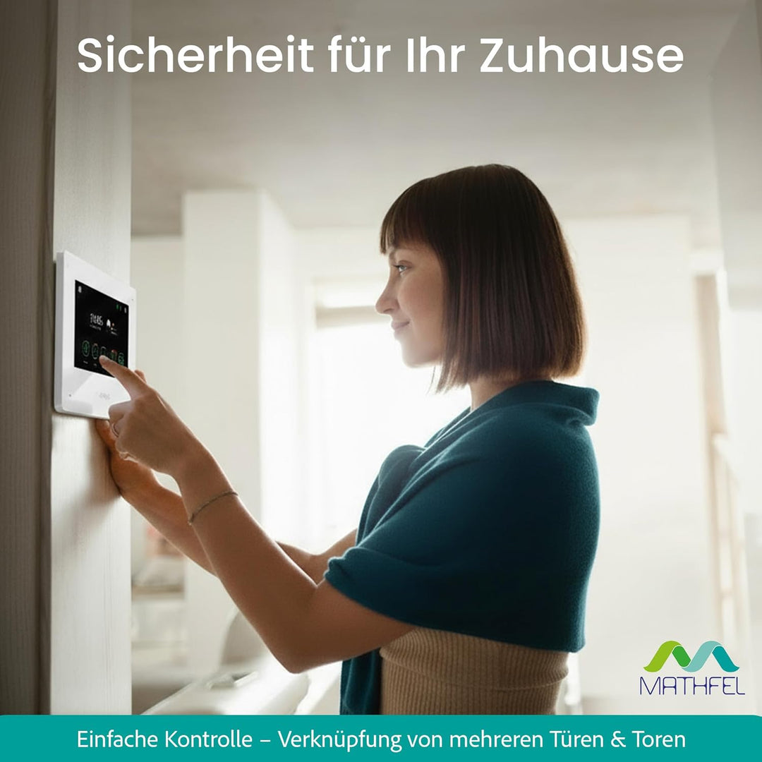 Mathfel 2-Draht IP Video-Türsprechanlage mit Türöffner – Full-HD Kamera, 10" Monitor & App-Steuerung