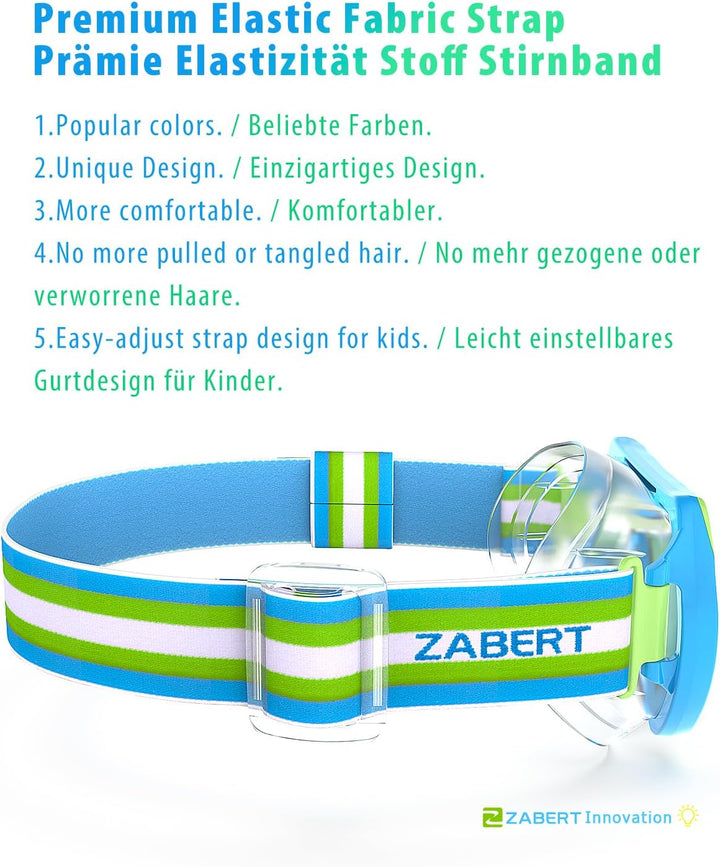 ZABERT Prämie Kinder Taucherbrille,Kinder Schwimmbrille für 2-14 Jahre Jungen Mädchen, bequem elasti