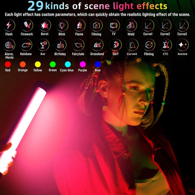 weeylite K21 RGB Handheld LED Videolicht stab Fotografie Licht 1200Lumen mit Bluetooth (APP)-Steueru