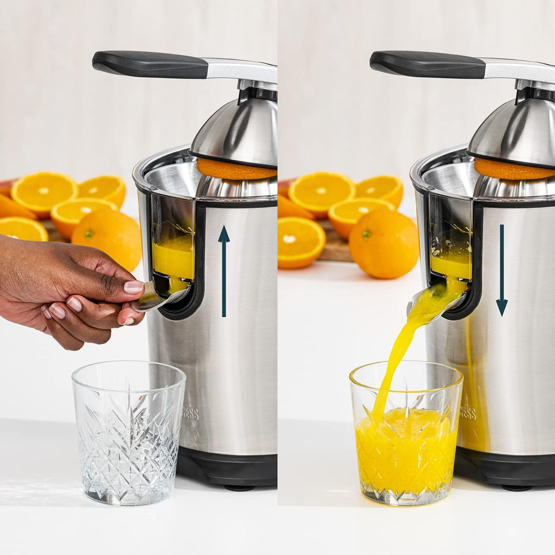 Princess Master Juicer Pro, Edelstahl Presskegel, 300 W Motor, Rostfreier Edelstahl, 201860, Silber