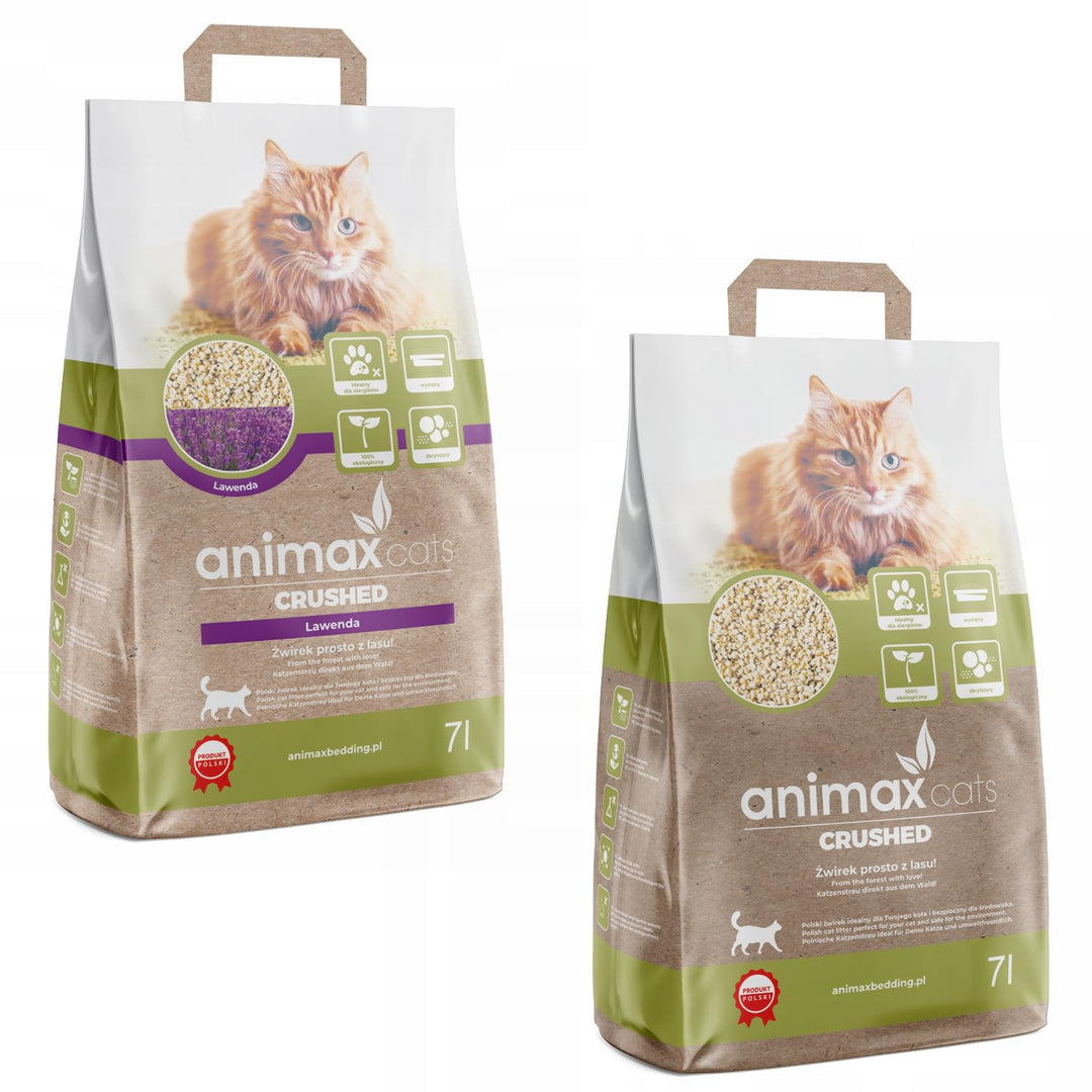 Animax Premium Katzenstreu aus Holzfasern | Klumpend Staubfrei Biologisch Abbaubar | Hohe Saugkraft