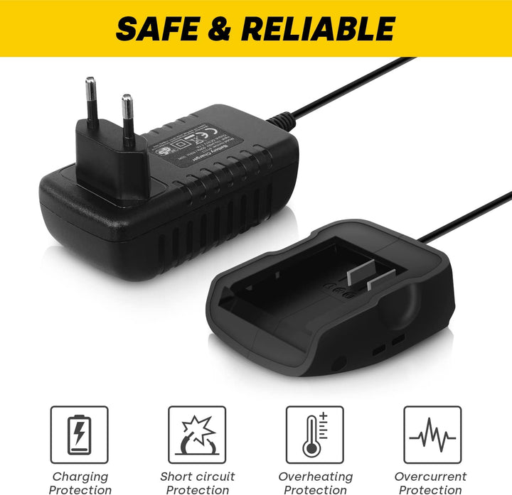 Akkuladegerät, ENVENTOR 1.1A Lithium-Batterieladegerät für ENVENTOR 20V 2.0Ah / 4.0Ah Batterien, 1.1