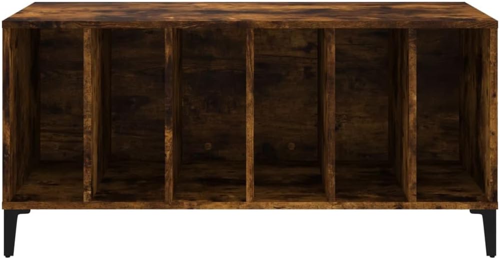 Plattenschrank SchallplattenstäNder Schallplatten Regal Schallplatten Schrank Räuchereiche 100x38x48