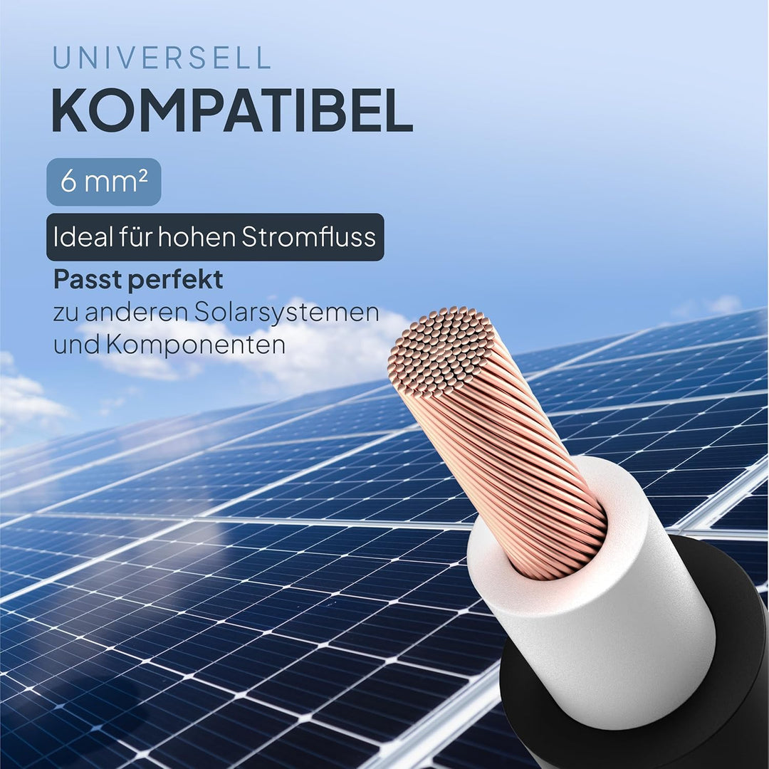 SEPO-Leitungen Solarkabel 6 mm² 25m TÜV Süd geprüfte Solarleitung in Schwarz oder Rot - Solarkabel -