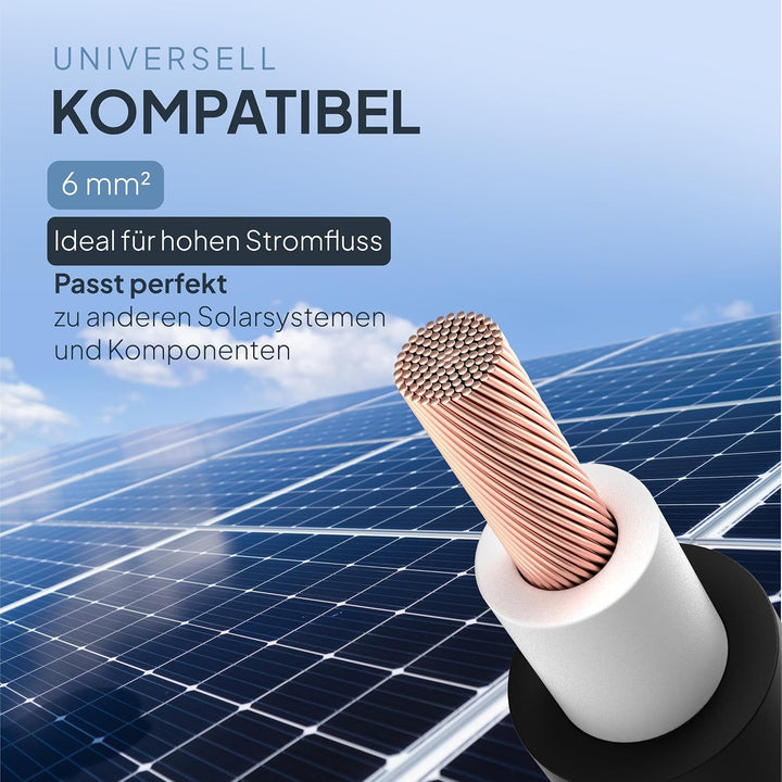 SEPO-Leitungen Solarkabel 6 mm² 50m TÜV Süd geprüfte Solarleitung in Schwarz oder Rot - Solarkabel -