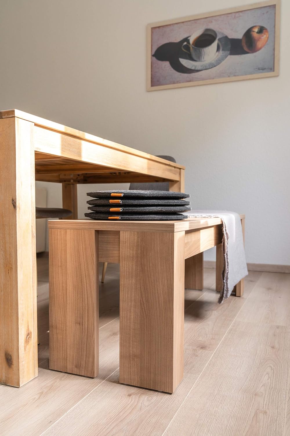 Miqio Design Filz Sitzkissen Rund mit Antirutschnoppen | 35cm | 2er-Set | Indoor und Outdoor | Nachh