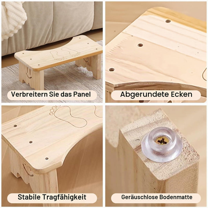 Toilettenhocker aus Holz für Erwachsene, Rutschfester Fussbank, Ergonomischer WC Hocker für Badezimm