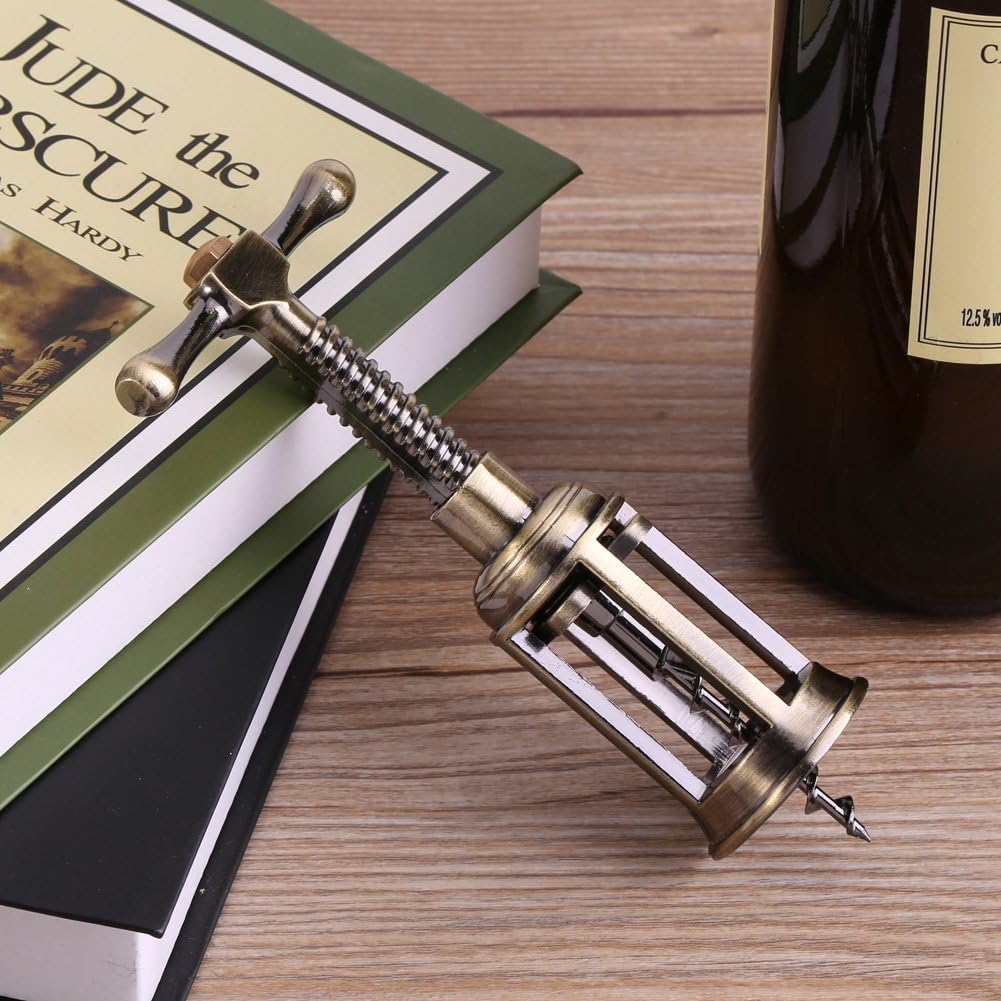 Retro-Weinöffner, Flügelkorkenzieher aus Zinklegierung, Weinflaschenöffner, Ergonomischer Korkenzieh