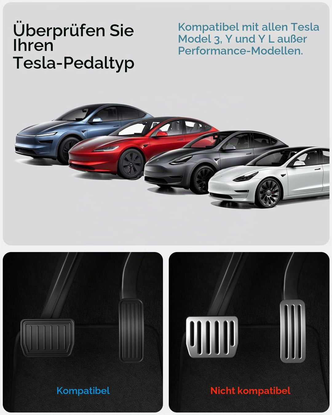 Spigen Tesla Model Y (~Juniper 2026) & Model 3 (~Highland 2026) Pedale, Gas- und Bremspedalabdeckung