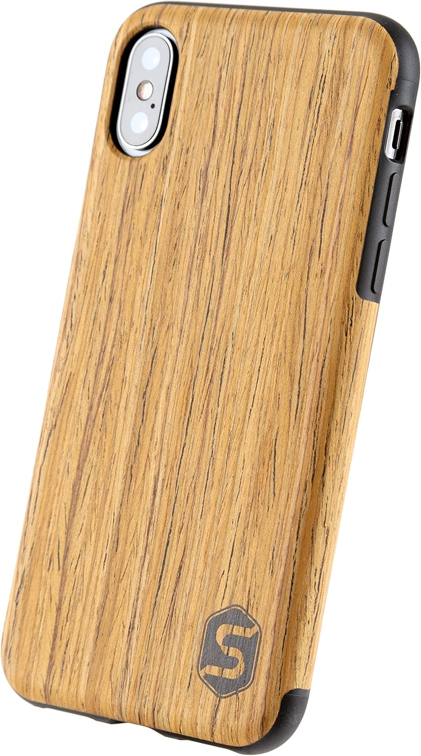 SEBASTIAN STURM Handyhülle "MAXI" | Hergestellt aus echtem Holz "Teak" in einer TPU-Hülle | Kompatib