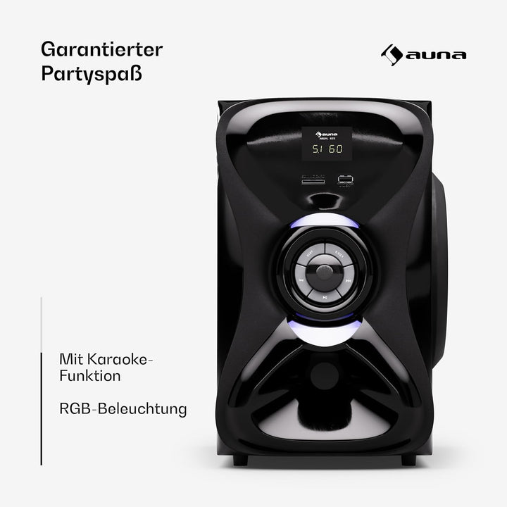 auna 5.1 Sound System - kabellose Lautsprecher-Soundbar, RGB Farbe, 120 W Leistung für TV & PC, mit