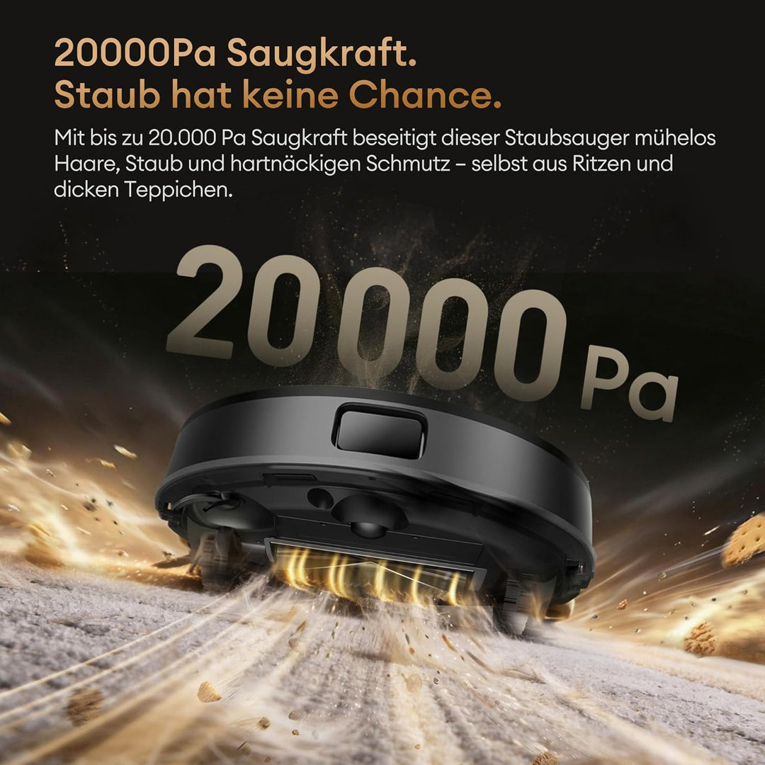 Ultenic MX50 Saugroboter mit Wischfunktion, 20000Pa Saug Wischroboter mit Selbstreinigung, LiDAR Nav