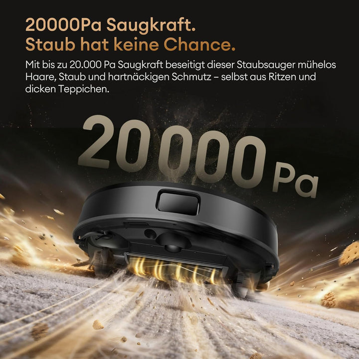 Ultenic MX50 Saugroboter mit Wischfunktion, 20000Pa Saug Wischroboter mit Selbstreinigung, LiDAR Nav