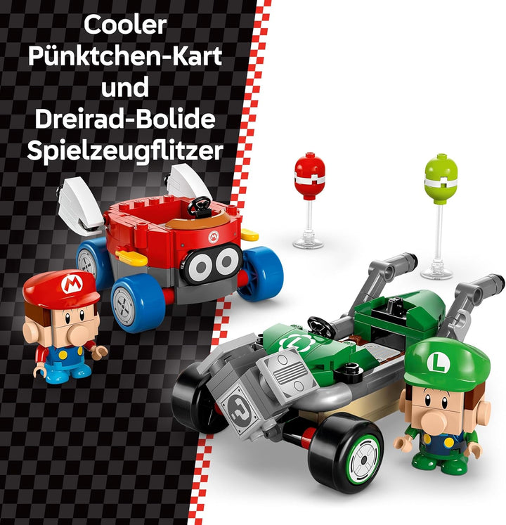 LEGO Super Mario: Mario Kart – Baby Mario vs. Baby Luigi, Nintendo Figuren zum Sammeln, 2 baubare Sp