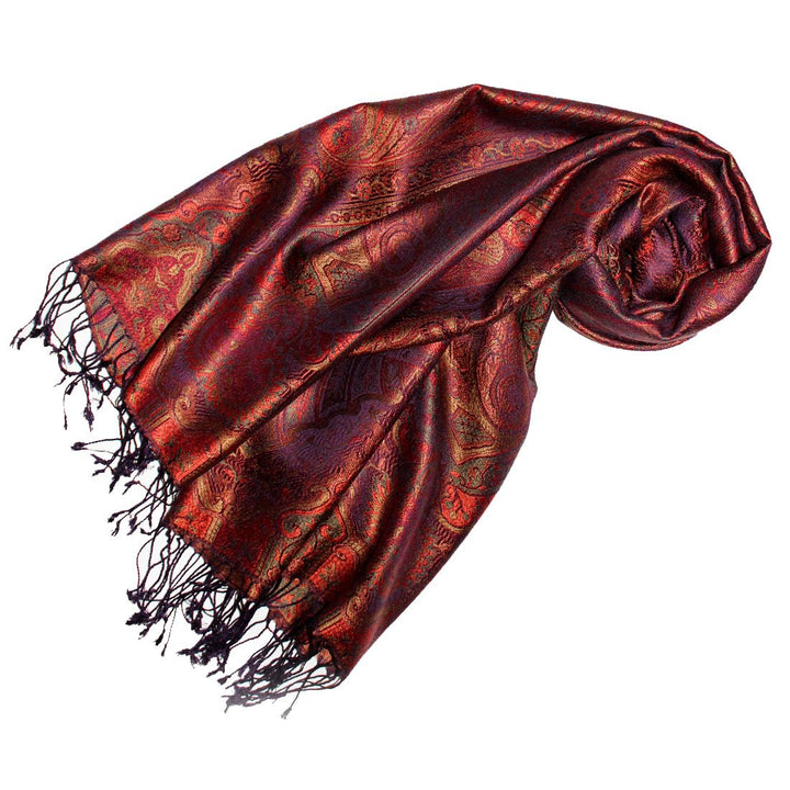 Lorenzo Cana Pashmina Schal Schaltuch jacquard gewebt aus 100% Seide, 70 cm x 190 cm Paisley Muster