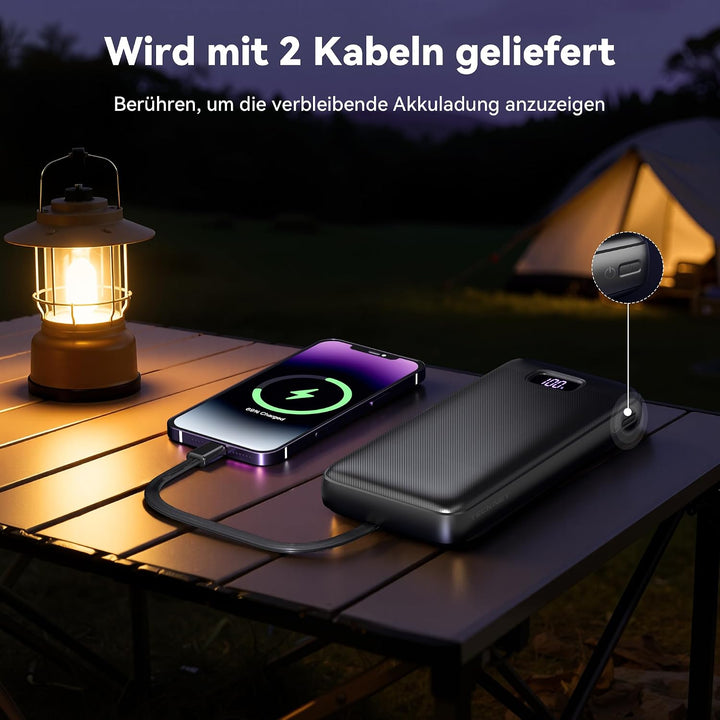 TECKNET Powerbank 20000mAh 22,5 W Schnellladefunktion PD3.0 QC4.0, externer Handyakku mit LED-Displa