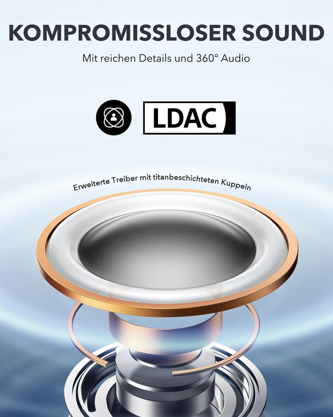 soundcore by Anker Open-Ear Kopfhörer AeroFit Pro, 46h Akku, Intensiver Sound LDAC, Ultra leicht, Be