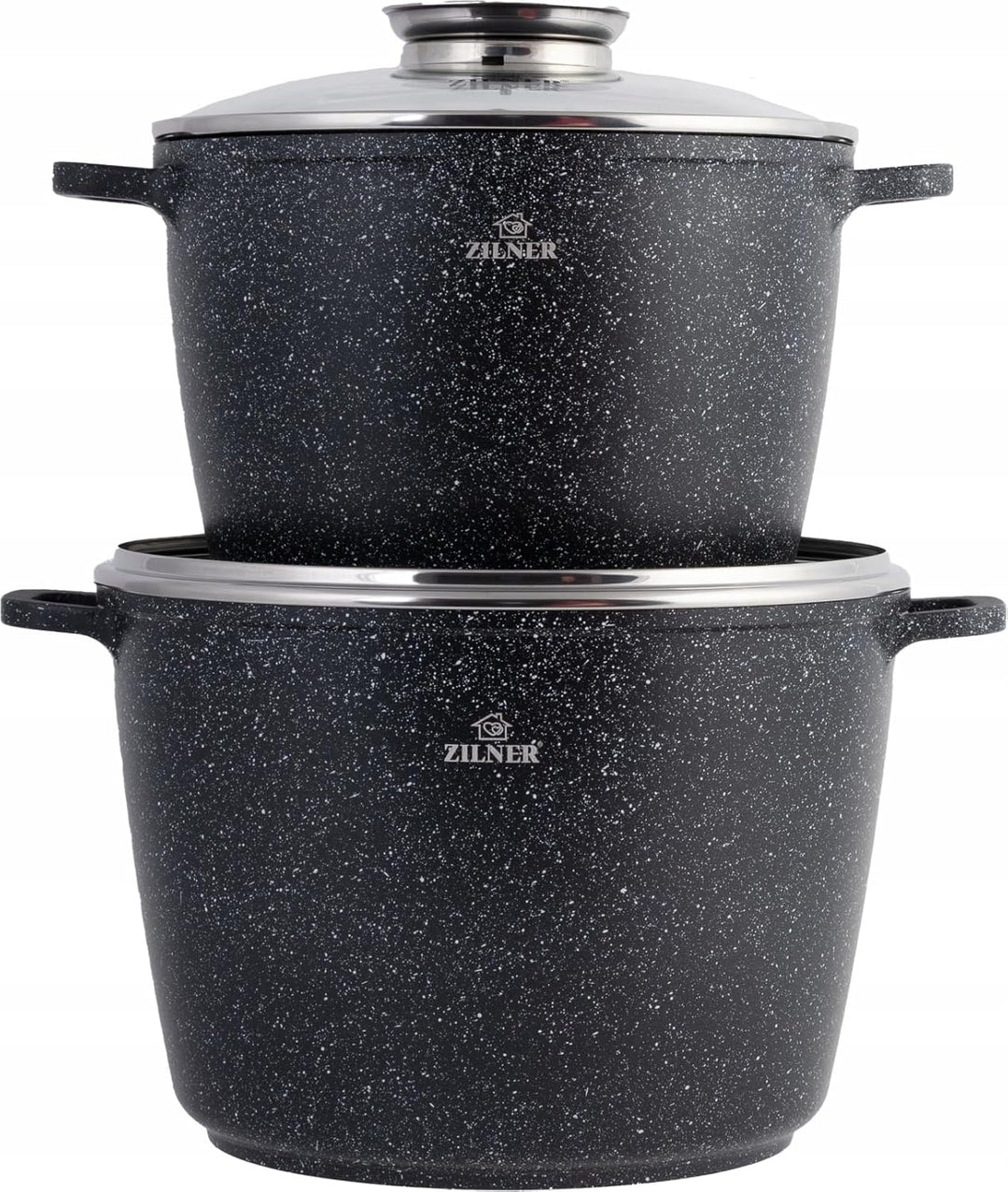 Zilner Set aus zwei grossen marmorierten Töpfen 6,2L/10,2L induktions Töpfe Set,Kochtöpfe, Töpfe Ind