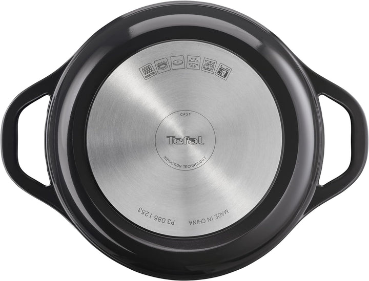 Tefal E2554604 Auflaufform, rund, antihaftbeschichtet, Aluminiumguss (leichter als Gusseisen) mit De
