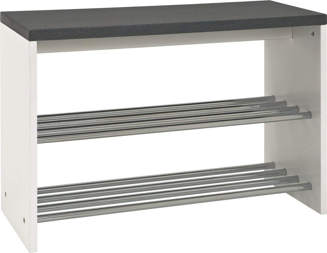 HAKU Möbel Schuhbank, MDF, granitoptik-chrom, B 81 x T 30 x H 40 cm B 81 x T 30 x H 40 Granitoptik-c