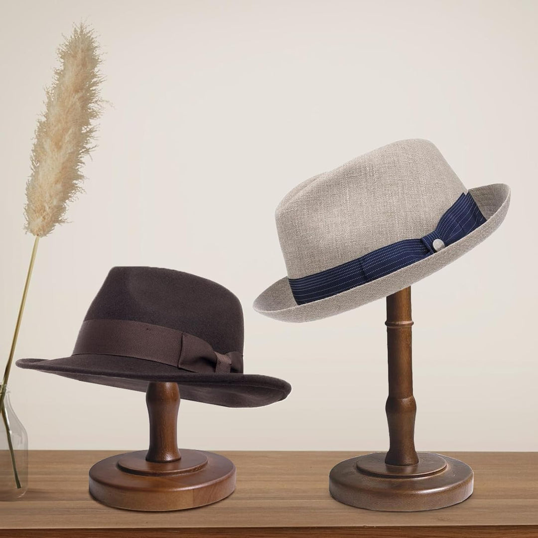 Hutständer im Vintage-Stil, rustikaler Hutständer aus Holz, kuppelförmig, braun, Cowboyhutständer, P