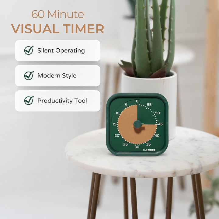 TIME TIMER MOD Home – Metallic Series – Individuelle Grösse, 60 Minuten visueller Countdown-Timer fü