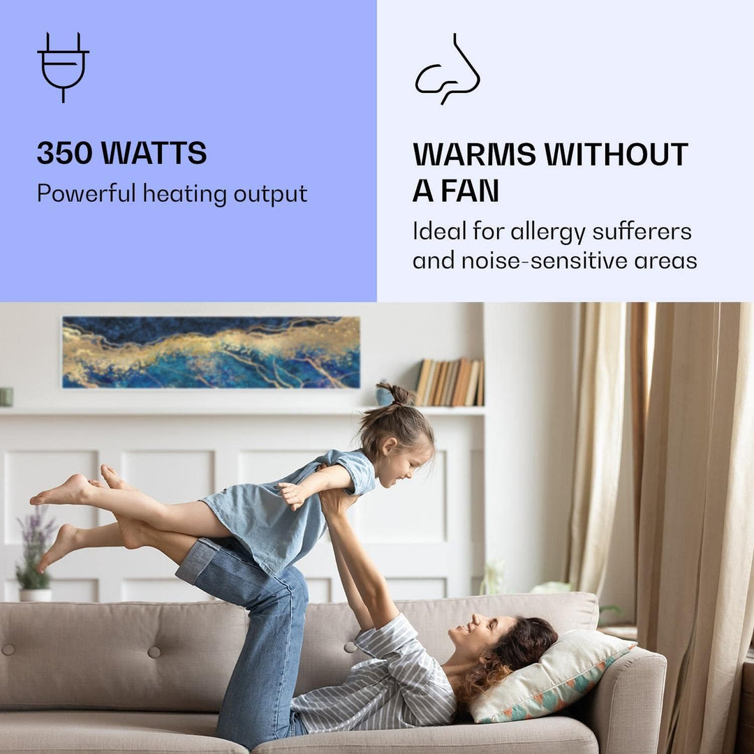 Klarstein Infrarotheizung mit Thermostat, 350W Elektroheizung, Smart Home Bild-Infrarotheizung zur W