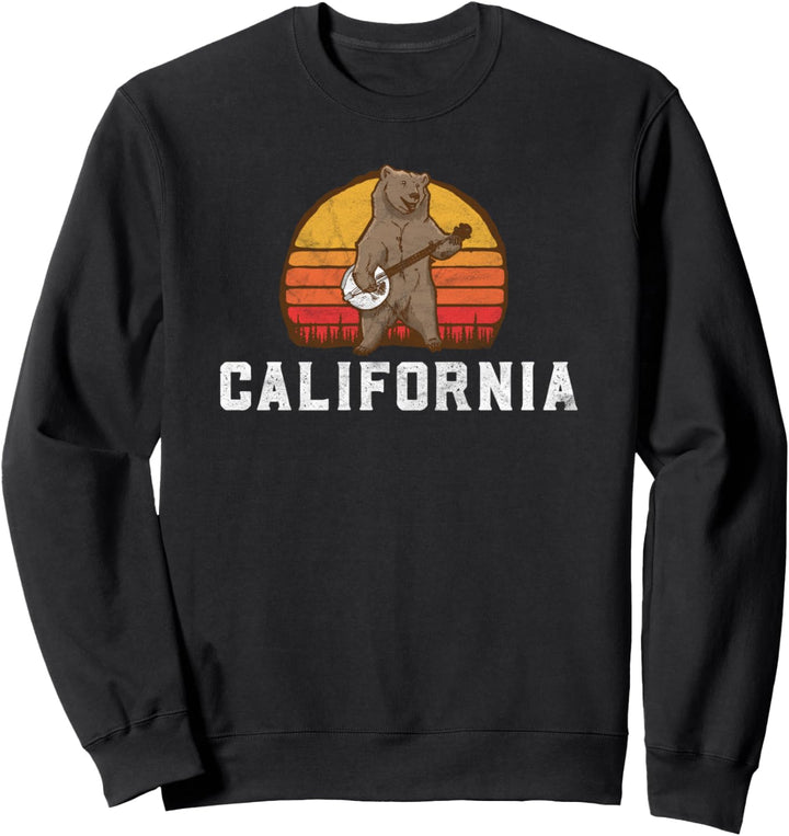 Vintage California Grizzly Bear Bluegrass Banjo Sweatshirt