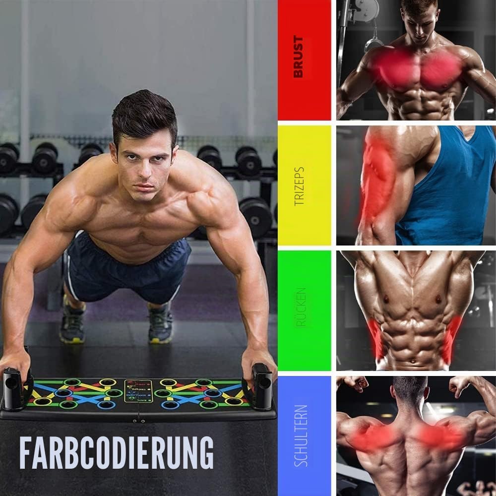 Trainingsset mit Bauchroller, Springseil, Flexionstange, Elastisches Widerstandsseil mit Pedalen und