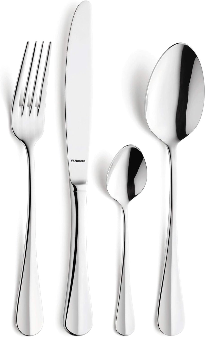 Amefa Baguette Besteck Set für 6 Personen, Essbesteck 24-teilig, Edelstahl poliert & rostfrei, spülm