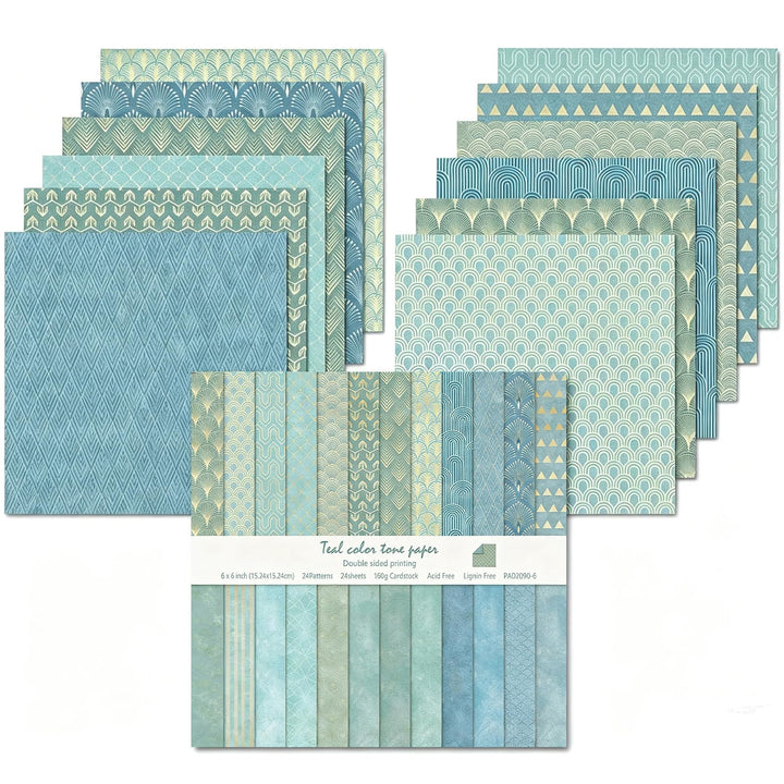 Scrapbooking Papier 24 Blatt, 30,5 x 30,5 cm, Doppelseitiges Muster Papierblock, Dekorpapier Set, Me