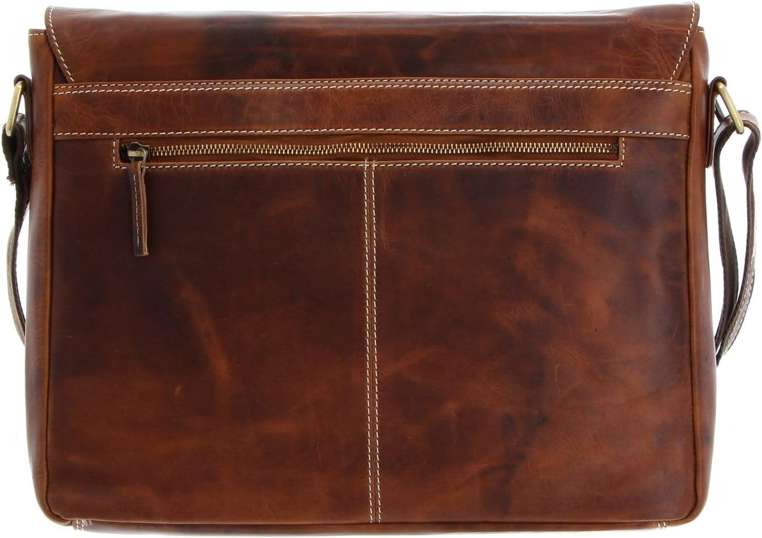 Bruno Banani Umhängetasche Jupiter Cognac echt Leder Herren, Damen - 020250