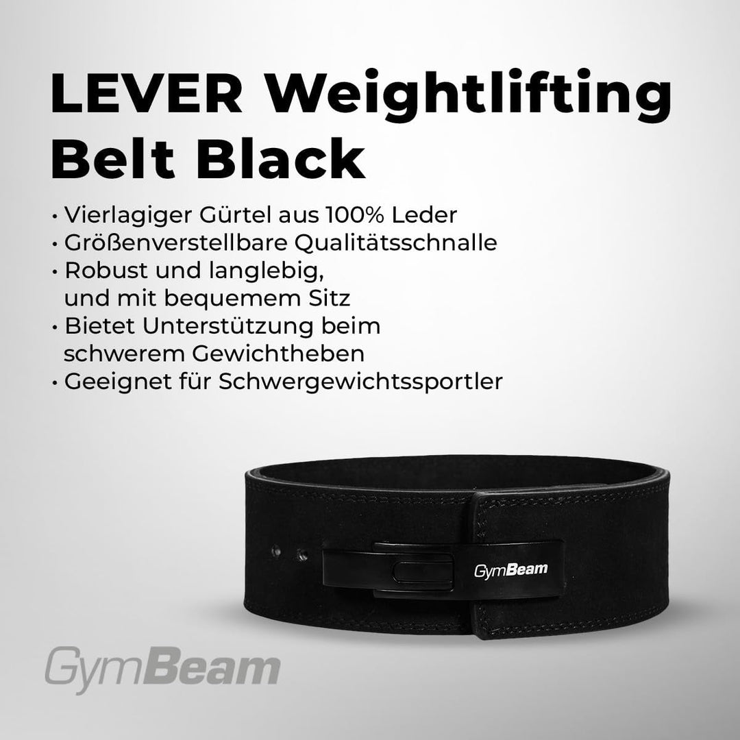 GymBeam Gürtel für Gewichtheber - Weightlifting Lever Belt aus 100% Leder, verstellbare Schnalle, fü