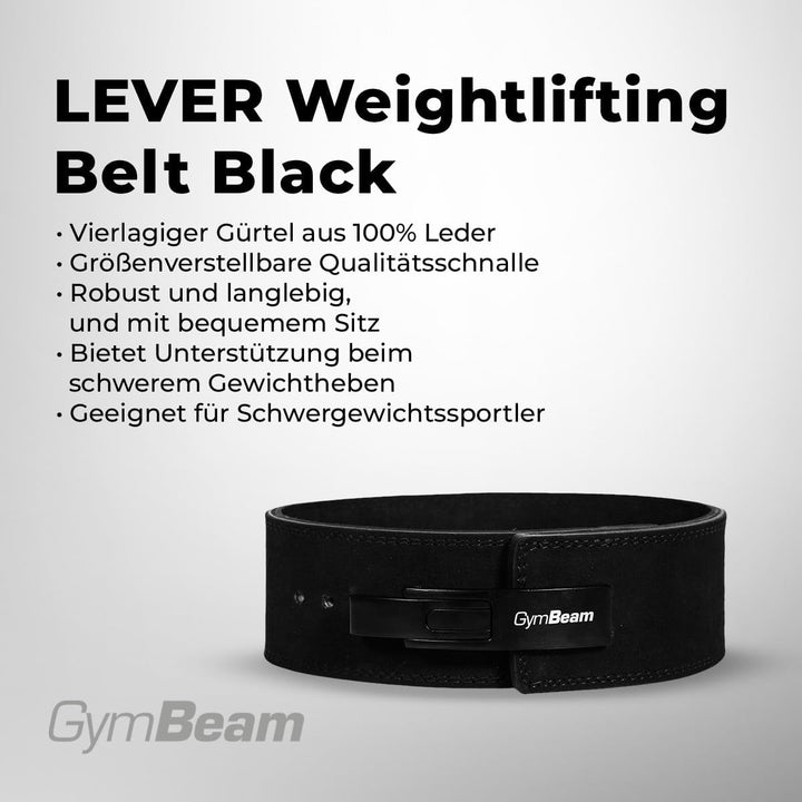 GymBeam Gürtel für Gewichtheber - Weightlifting Lever Belt aus 100% Leder, verstellbare Schnalle, fü