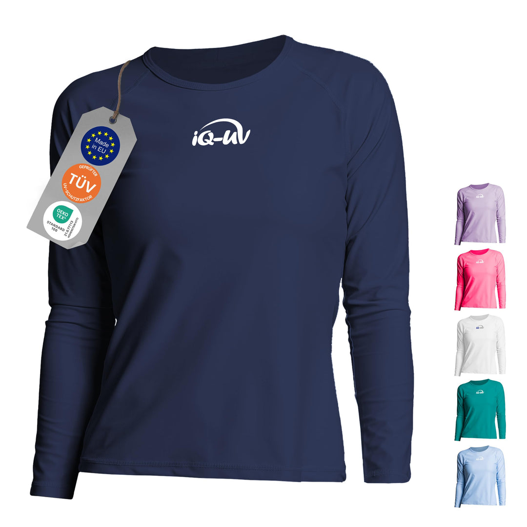 iQ-UV Shirt Langarm Damen iQ Company UV Schutz Bekleidung Wasser Schnorcheln recycelt XS Blau (Navy)