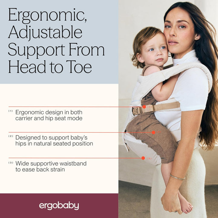 Ergobaby Alta Hip Seat Babytrage mit Babyhüftsitz für Babys und Kleinkinder ab 4 Monaten (5,5 kg - 2