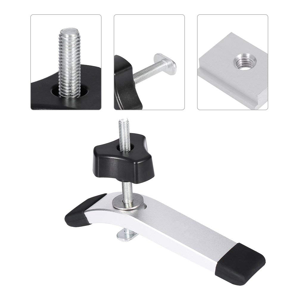 2 pcs Schnellspannklemmen-Set , aus Metall, für T-Nut-Schienen, Werkzeug zur Holzbearbeitung Platen