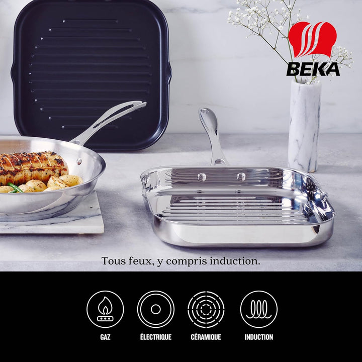 Beka Grillpfanne CHEF, 26,5 x 26,5 cm, für alle Herdarten (auch Induktion)