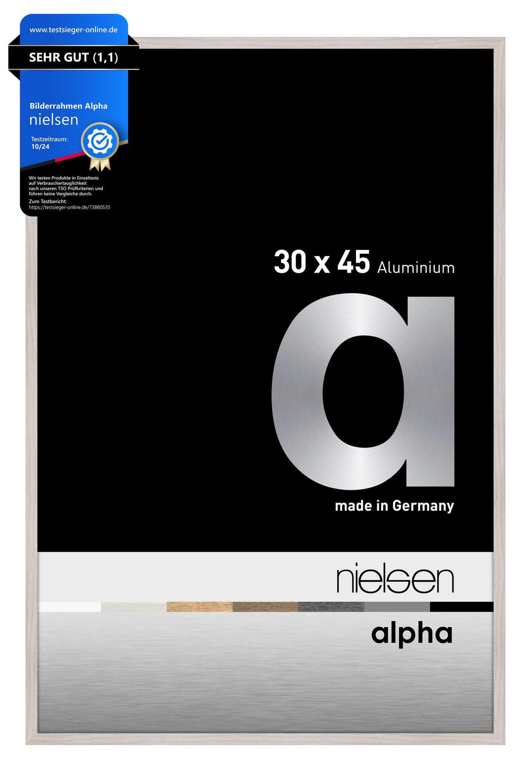 nielsen Aluminium Bilderrahmen Alpha, 30x45 cm, Eiche Weiss Eiche Weiss 30 x 45 cm, Eiche Weiss 30 x