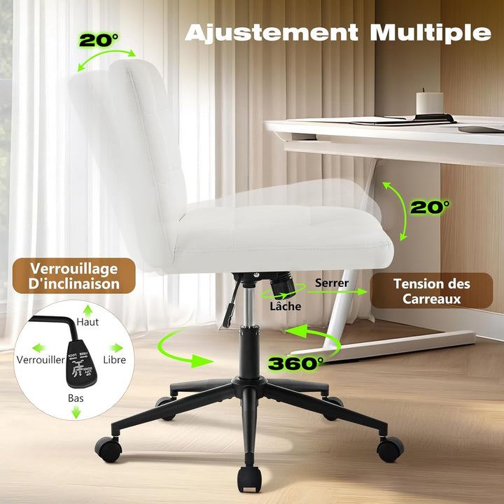 Hellove Bürostuhl Schreibtischstuhl mit breiter Sitzfläche, Ergonomischer Schneidersitz Stuhl ohne A