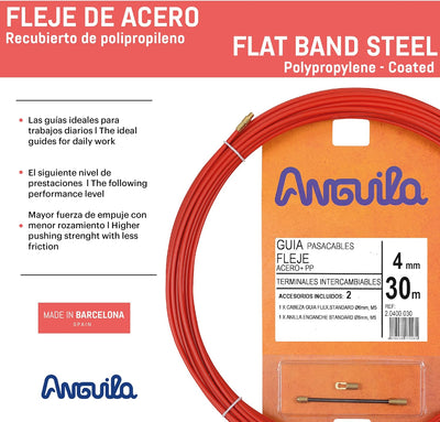 Anguila | Kabeleinführung | Auswechselbare Klemmen | Stahl + Propylenband | Farbe Rot | Durchmesser
