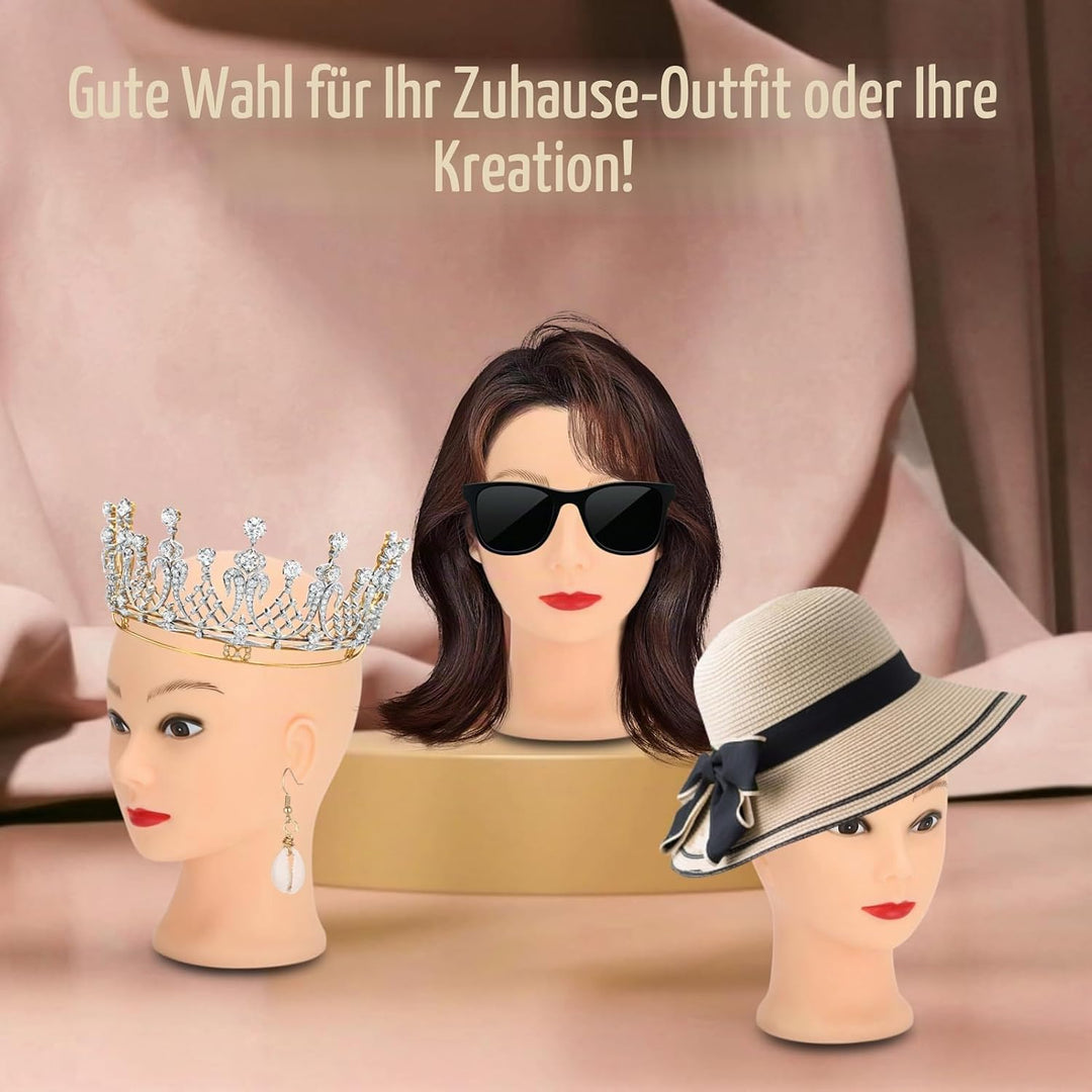 Schaufensterpuppenkopf, Puppenkopf, Silikon-Schaufensterpuppenkopf, Make-up-Training, Glatze, Schauf