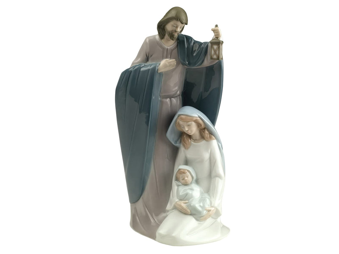 LLADRÓ Nao by Sammlerfigur aus Porzellan: Die Geburt Jesu - 24 cm hoch - Josef, Maria und Jesuskind
